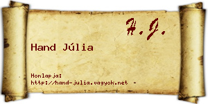 Hand Júlia névjegykártya